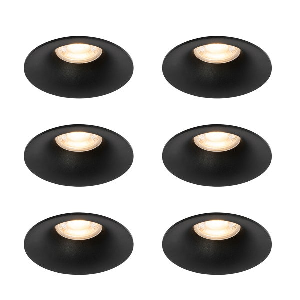 Set mit 6 schwarzen Einbauleuchten GU10 50 mm - Gijs