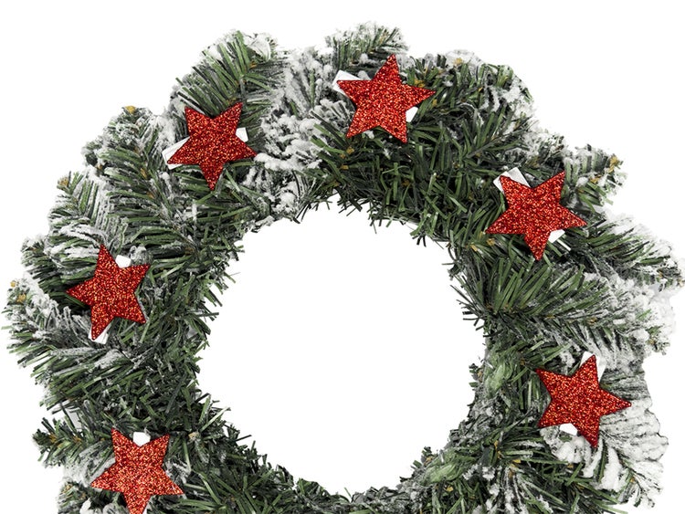 LAALU Weihnachtskranz künstlich dekoriert grün STARS 30 cm für Tisch und hängen