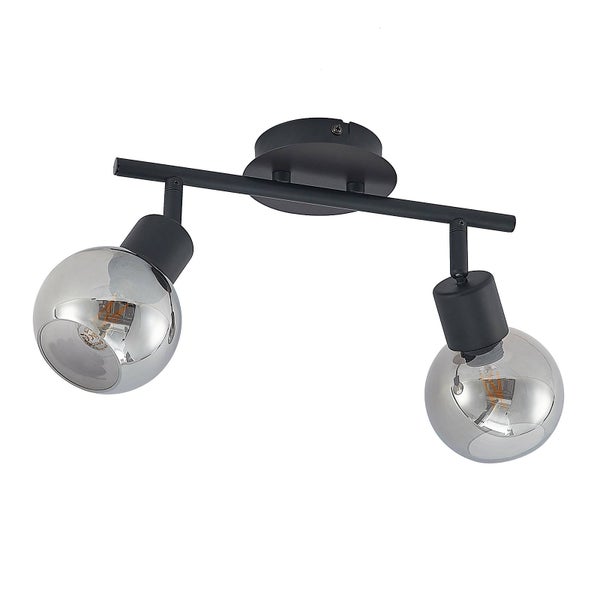 Lindby Strahler Eridia (Modern) in Schwarz aus Metall (2 flammig, E14) - Deckenlampe Deckenleuchte Lampe Spot Wohnzimmerleuchte