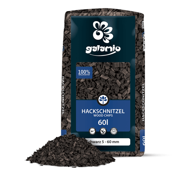 Galamio Holzhackschnitzel Schwarz 60l x 13 Sack 780l Palette