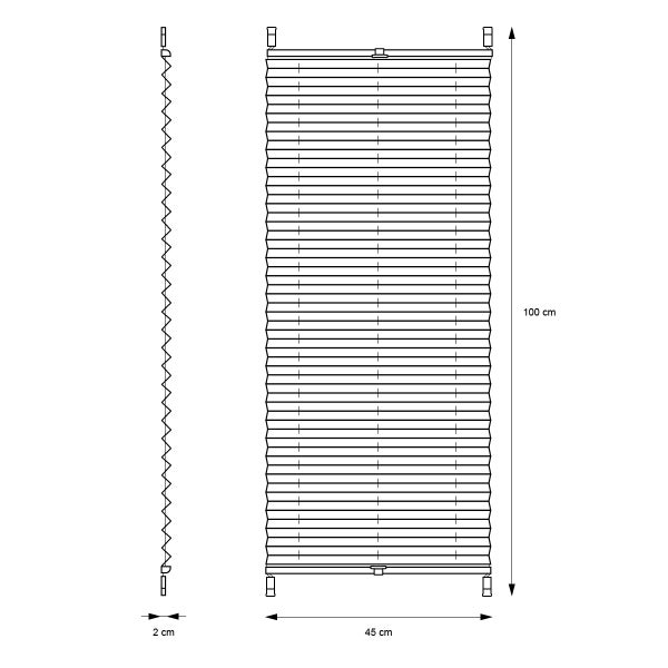 ECD Germany Plissee 45 x 100 cm - Creme - Klemmfix - EasyFix - ohne Bohren - Sonnen- und Sichtschutz - für Fenster und Tür - inkl. Befestigungsmaterial - Jalousie Faltrollo Fensterrollo Rollo