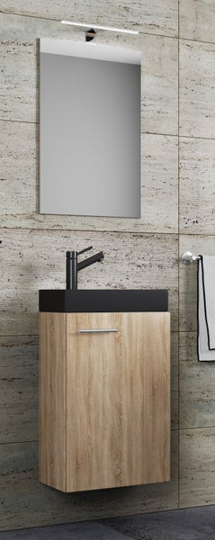 3tlg Waschtisch Slito SP Toilette schmal Schwarz