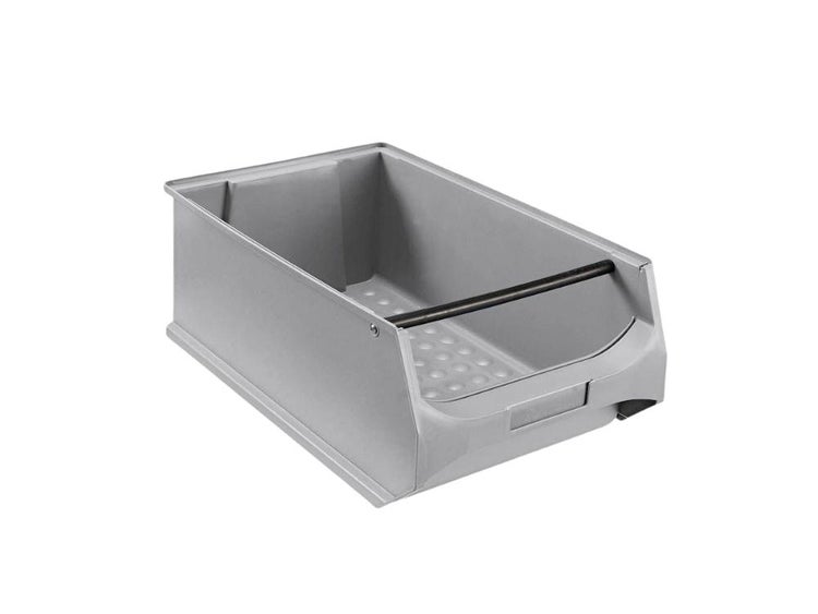 PROREGAL SparSet 5x Graue Sichtlagerbox 5.1 mit Griffstange HxBxT 20 x 30 x 50 cm 21,8 Liter Sichtlagerbehälter
