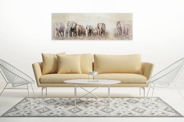 Handgemaltes Gemälde Acrylfarbe 150x50cm Beige