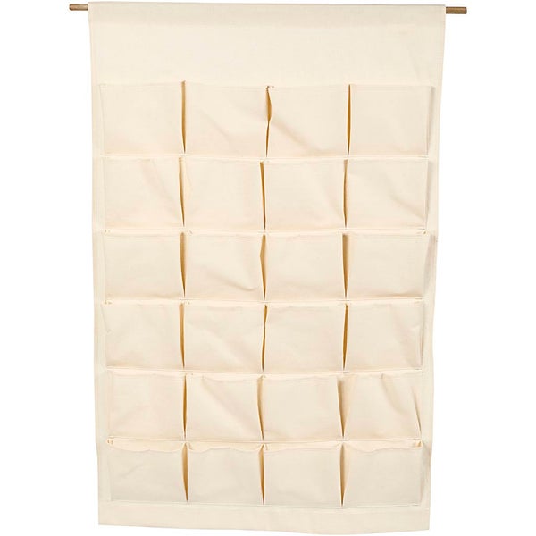 Creativ Company Wohndekoration mit Stoff Organizer-Taschen zum Aufhängen, Hellnatur, H 93 cm, B 60 cm, 1 Stk