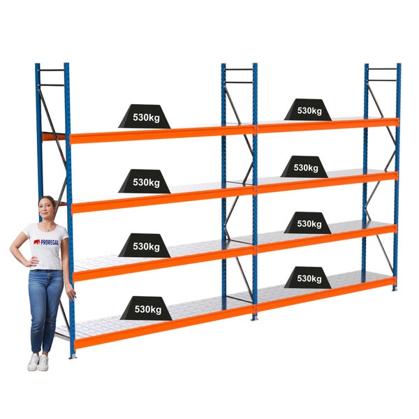 Lagerregal mit mehreren Ebenen und hoher Traglast von 530 Kilogramm