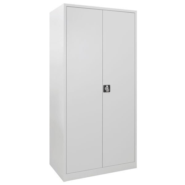 PROREGAL Flügeltürschrank Owl mit 4 Fachboden | HxBxT 195x95x60cm | Lichtgrau | Spind, Aufbewahrungsspind, Arbeitsschrank