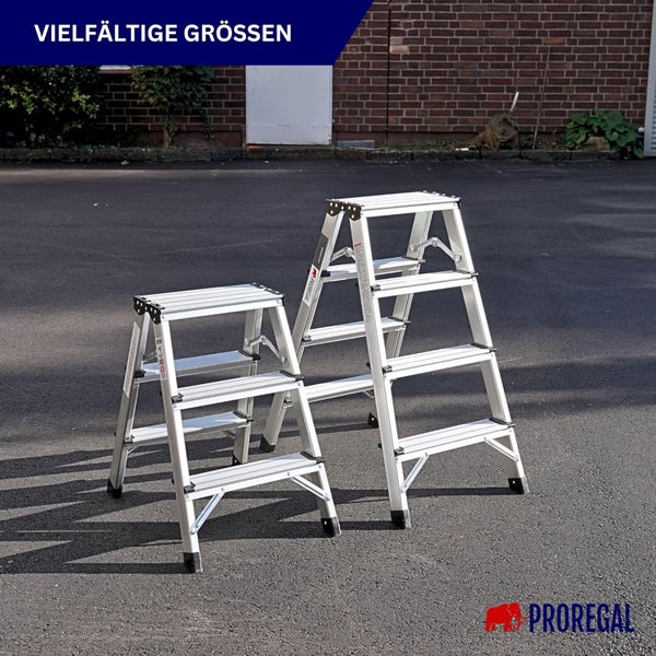 Zwei Aluminium-Trittleitern in verschiedenen Größen