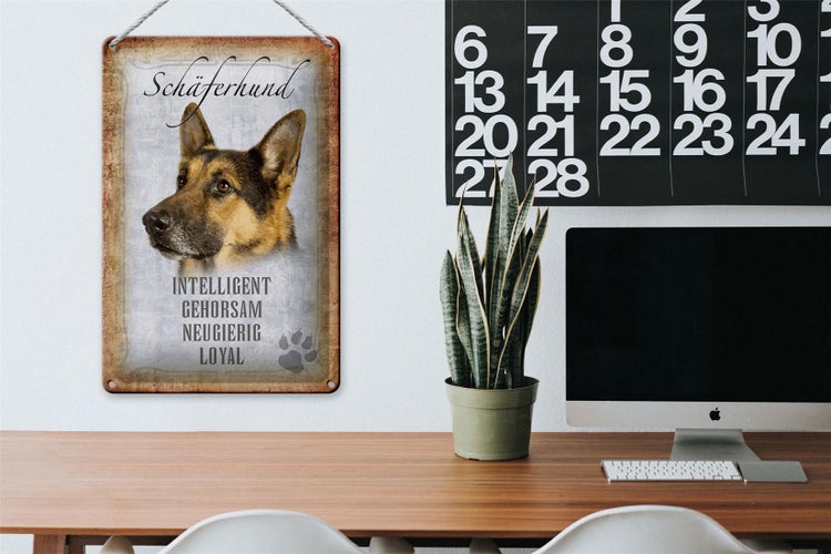 Blechschild Spruch 20x30cm Schäferhund Hund Schild