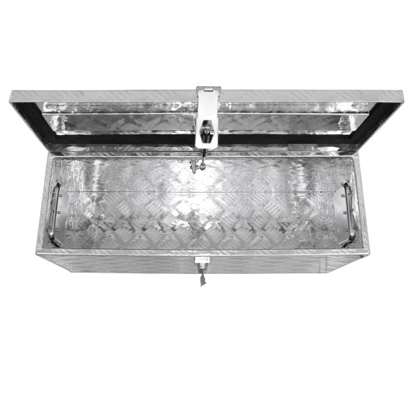 ECD Germany Alu Werkzeugkasten 73 x 24 x 32 cm - abschließbar - Werkzeugkoffer Werkzeugkiste Werkzeugbox Alukiste Kiste Alubox Transportbox Transportkiste Deichselbox Truckbox Box