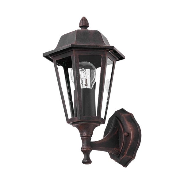 Lindby Wandleuchte außen Lamina (spritzwassergeschützt (Retro, Vintage Antik) in Braun aus Aluminium (1 flammig E27) - Außenwandleuchten Wandlampe Led Außenlampe Outdoor für
