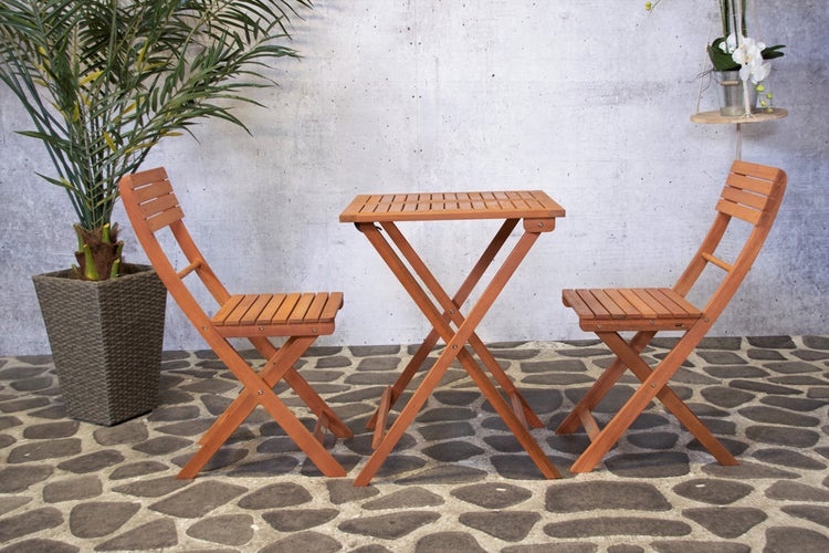 SenS-Line Bela Bistro-Set - Eukalyptus-Hartholz - Zusammenklappbar