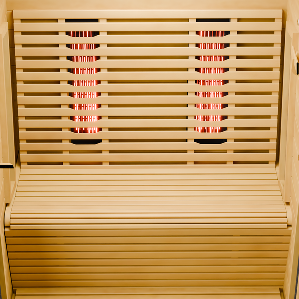Dewello® Infrarotkabine Infrarotsauna PALERMO 135cm x 120cm inkl. 6 Vollspektrumstrahler, 2 Karbonstrahler, LED