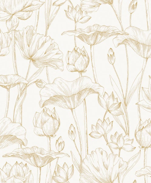 Masureel Tapete Blumen Weiß - 53 cm x 10.05 m - 631976