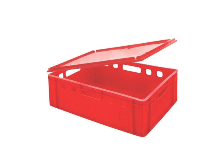 PROREGAL Eurobehälter Fleischerkasten E2 HxBxT 20 x 40 x 60 cm 41 Liter Rot Fleischerkiste Fleischkiste Metzgerkiste Fleischbehälter