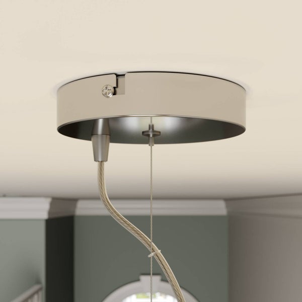 Lindby Pendelleuchte Pikka (Modern) in Weiß aus Metall (3 flammig, E27) - Textil Hängeleuchte Esstischlampe Hängelampe Wohnzimmerleuchte