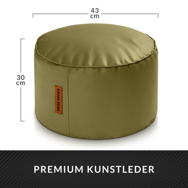 Sitzpouf aus Kunstleder, 43 x 30 Zentimeter