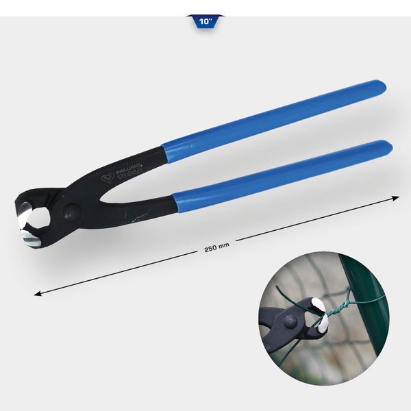 Brilliant Tools Drahtzange, 250 mm, mit blauen Griffen
