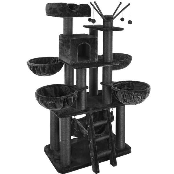 Kratzbaum tectake Gismo 195 cm inklusive Treppe, 4 Spielbällen und Kippschutz