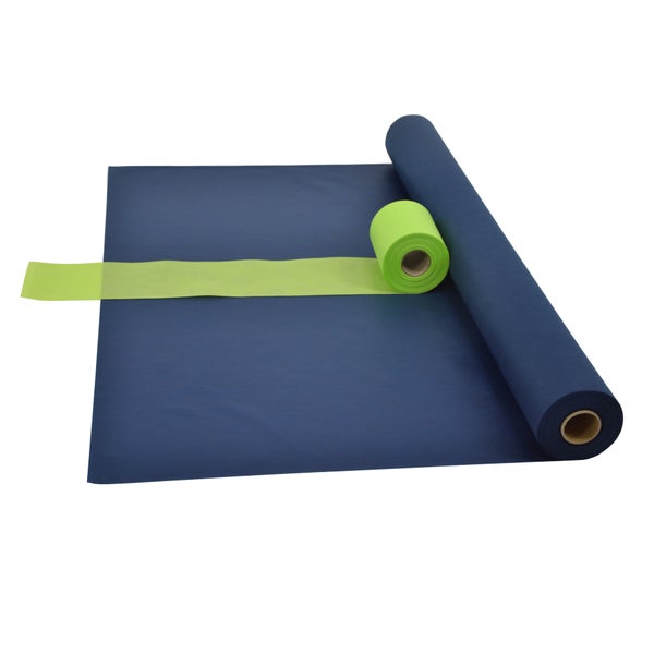 Sensalux Kombi-Set 1 Tischdeckenrolle 1m x 25m blau + Tischläufer 15cm apfelgrün