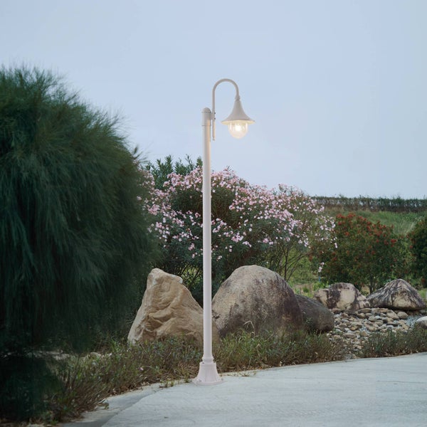 Lindby Mastleuchte außen Daphne (spritzwassergeschützt (Modern) in Weiß aus Aluminium (1 flammig, E27) - Kandelaber Außenleuchte