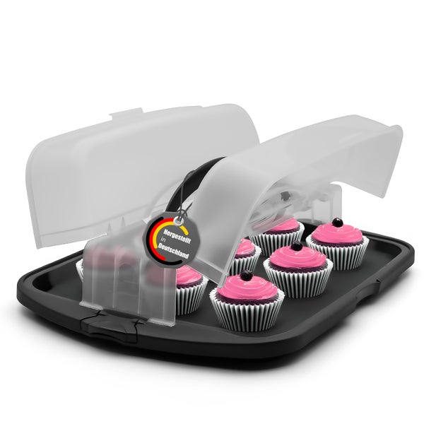 BigDean Kuchen Transportbox XL rechteckig in Anthrazit –