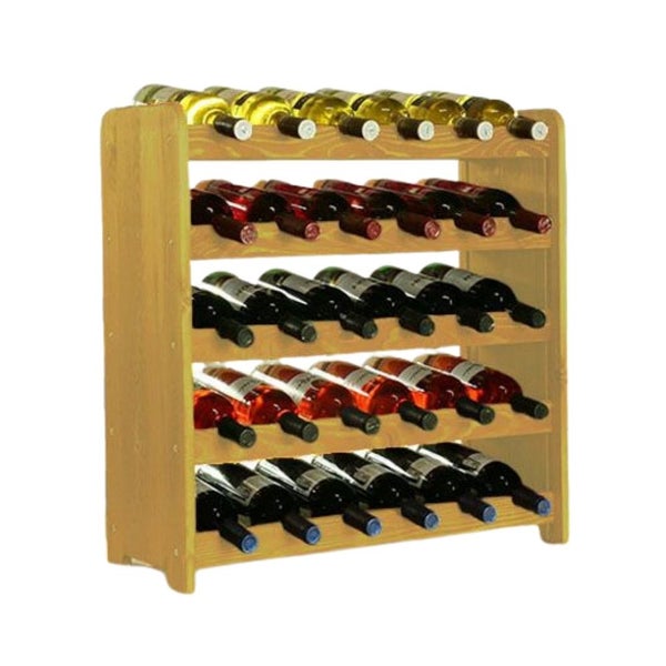 PROREGAL Weinregal Pinotwine C HxBxT 61,6 x 63,2 x 26,5 cm 30 Flaschen Massives Kiefernholz Rotbraun Geölt