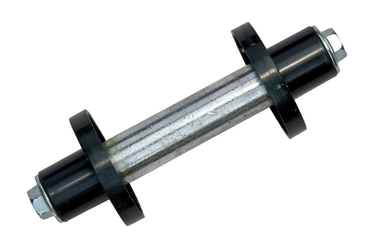 Metallstange mit Schrauben und Abstandshaltern