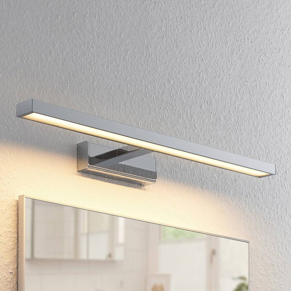 Lindby LED Wandleuchte, Wandlampe Bad Jukka (spritzwassergeschützt (Modern) in Chrom aus Aluminium (1 flammig ) - Wandleuchten Spiegelleuchte Badezimmer Wandbeleuchtung Badezimmerleuchte