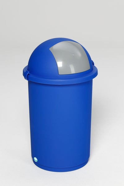 PROREGAL Robuster Abfallbehälter Mit Einwurfklappe 50 Liter HxBxT 76 x 41 x 41 cm Kunststoff Blau