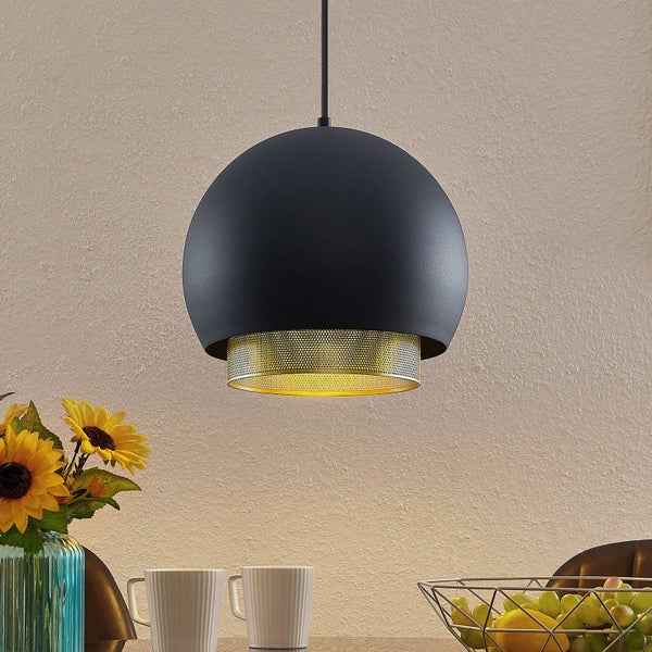 Lucande Pendelleuchte Sivaniel (Design, Modern) in Schwarz aus Metall (1 flammig E27) - Design-Hängeleuchte Esstischlampe Hängelampe Hängeleuchte Wohnzimmerleuchte