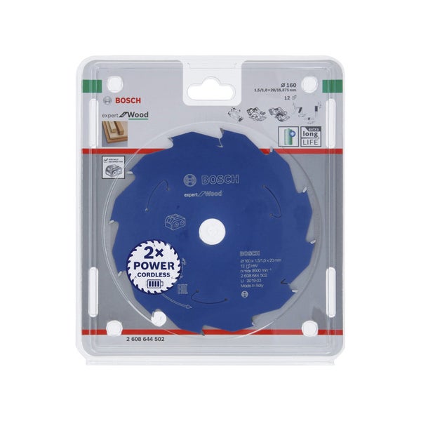 Bosch Kreissägeblatt Expert for Wood für Akku-Handkreissägen 160 x 1,5 x 20 mm 12 - 2608644502