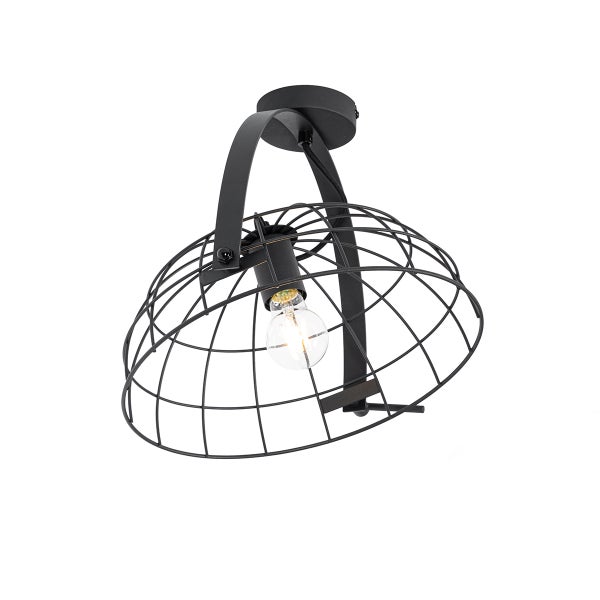 Deckenleuchte mit Drahtkäfig und Leuchtmittel