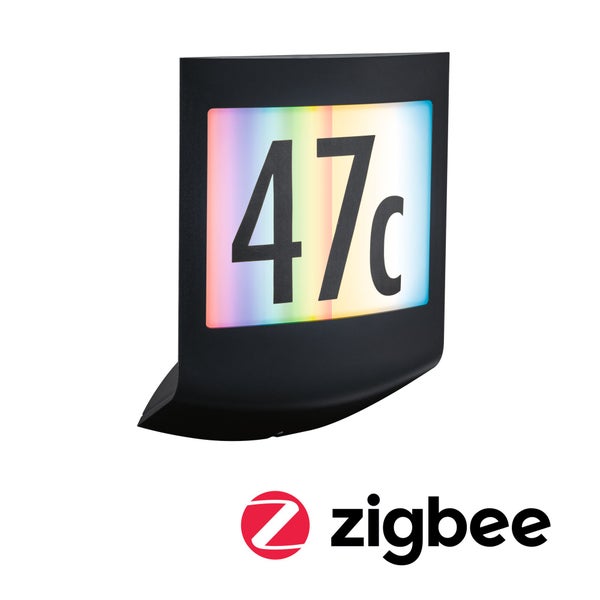 LED Außenwandleuchte Smart Home Zigbee 3.0 Padea Dämmerungssensor IP44 198x71mm RGBW+ 8,2W 550lm 230V Anthrazit Kunststoff
