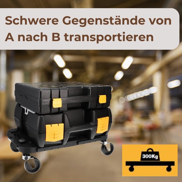 Werkzeugkoffer Set mit Rollbrett zum Transportieren schwerer Gegenstände