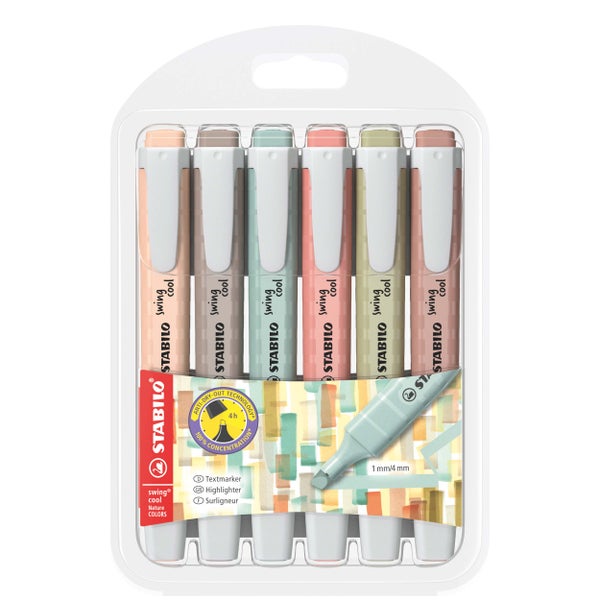 STABILO Textmarker swing cool NatureCOLORS, 6er Set, 6 Farben