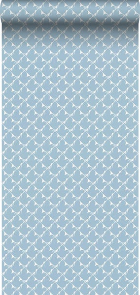 Borastapeter Tapete Vögel Graublau - 53 cm x 10.05 m - 660600