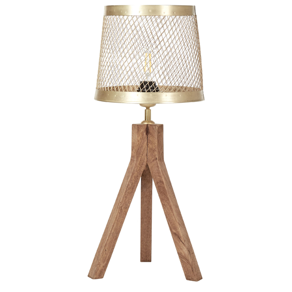 Tischleuchte BEKI Mango Holz Braun