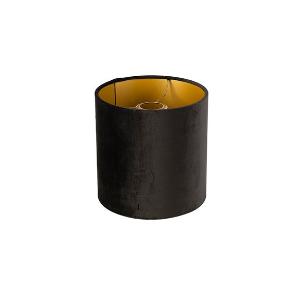 Velour Lampenschirm schwarz 20/20/20 mit goldener Innenseite