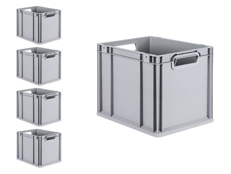 PROREGAL Spar Set 5x Eurobox Nextgen Economy Griffe Offen HxBxT 32 x 30 x 40 cm 30 Liter Eurobehälter Transportbox Transportbehälter