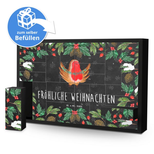 Mr. & Mrs. Panda Befüllbarer Adventskalender Rotkehlchen Weihnachten - Schwarz