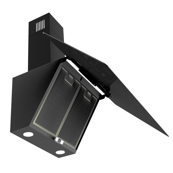 Dunstabzugshaube mit ausklappbarem Schirm und Metallfettfiltern