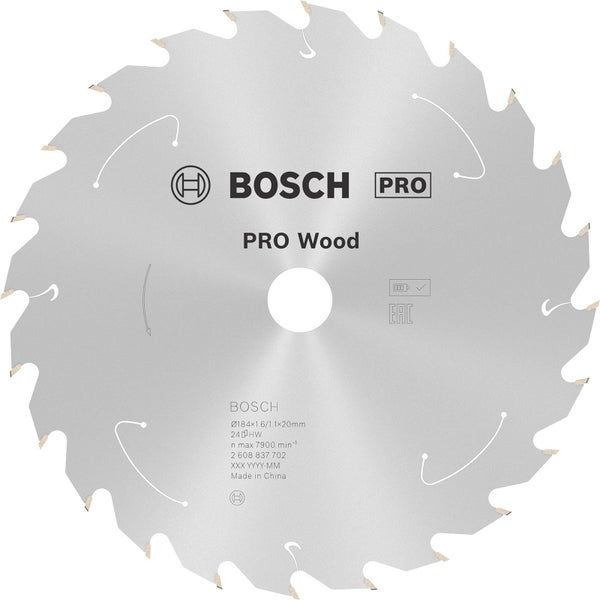 Bosch Pro Holzsägeblatt, 184 x 1,6/1,1 x 20 Millimeter