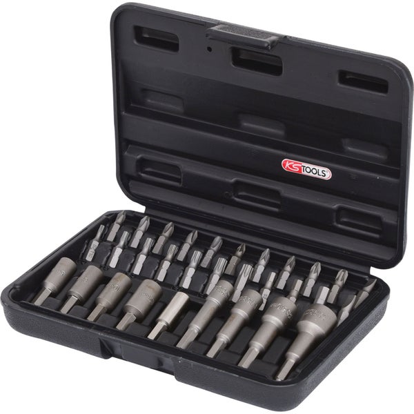 Bitset mit Bits und Nüssen im Werkzeugkoffer