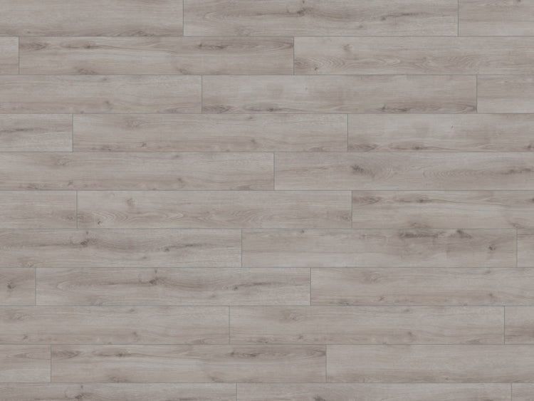 Laminatboden mit realistischer Holzmaserung in Eichenoptik verlegt
