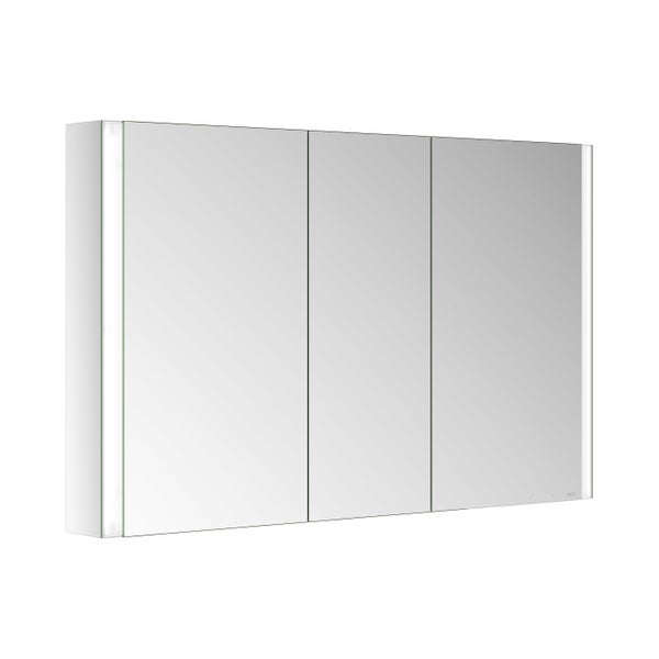 KEUCO Royal Mia Aufputz-LED-Spiegelschrank 120cm, 3 Türen, Spiegelheizung, Seiten verspiegelt