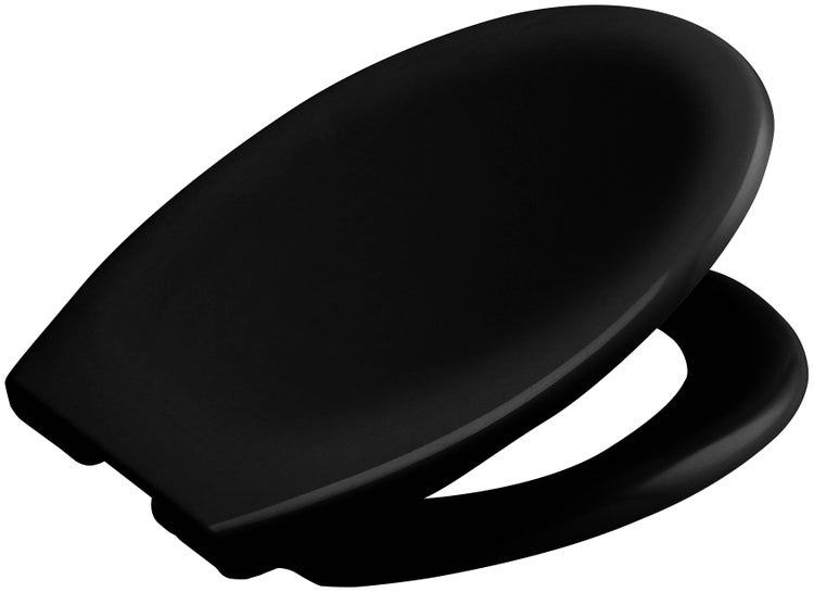 Schwarzer Toilettensitz