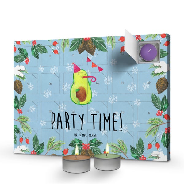 Mr. & Mrs. Panda Duftkerzen Adventskalender Avocado Party Zeit - Blau Pastell