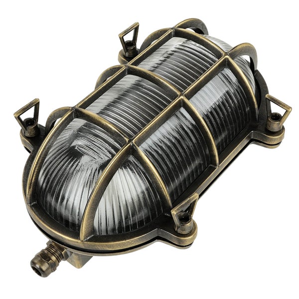 Ovale Wandleuchte mit Schutzgitter