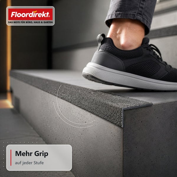 Antirutschprofil für Treppenstufen von Floordirekt für mehr Sicherheit auf Treppen.